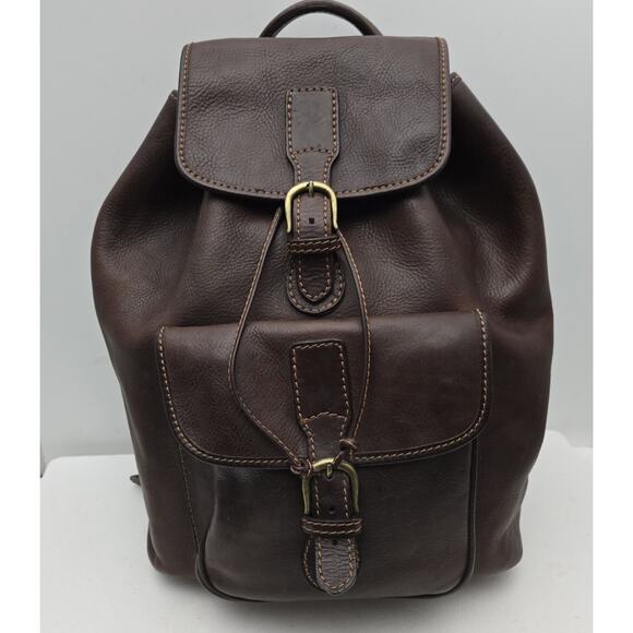 bench backpack leather Da Vinci Firenze Italy Backpack Heavy Leather Suede Lined Bench Made